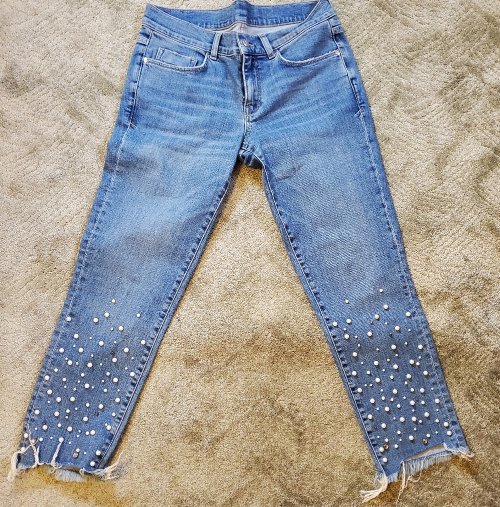 Anthropologie Pilcro Pearl Embellished Hyphen Jeans - Picture 5 of 6